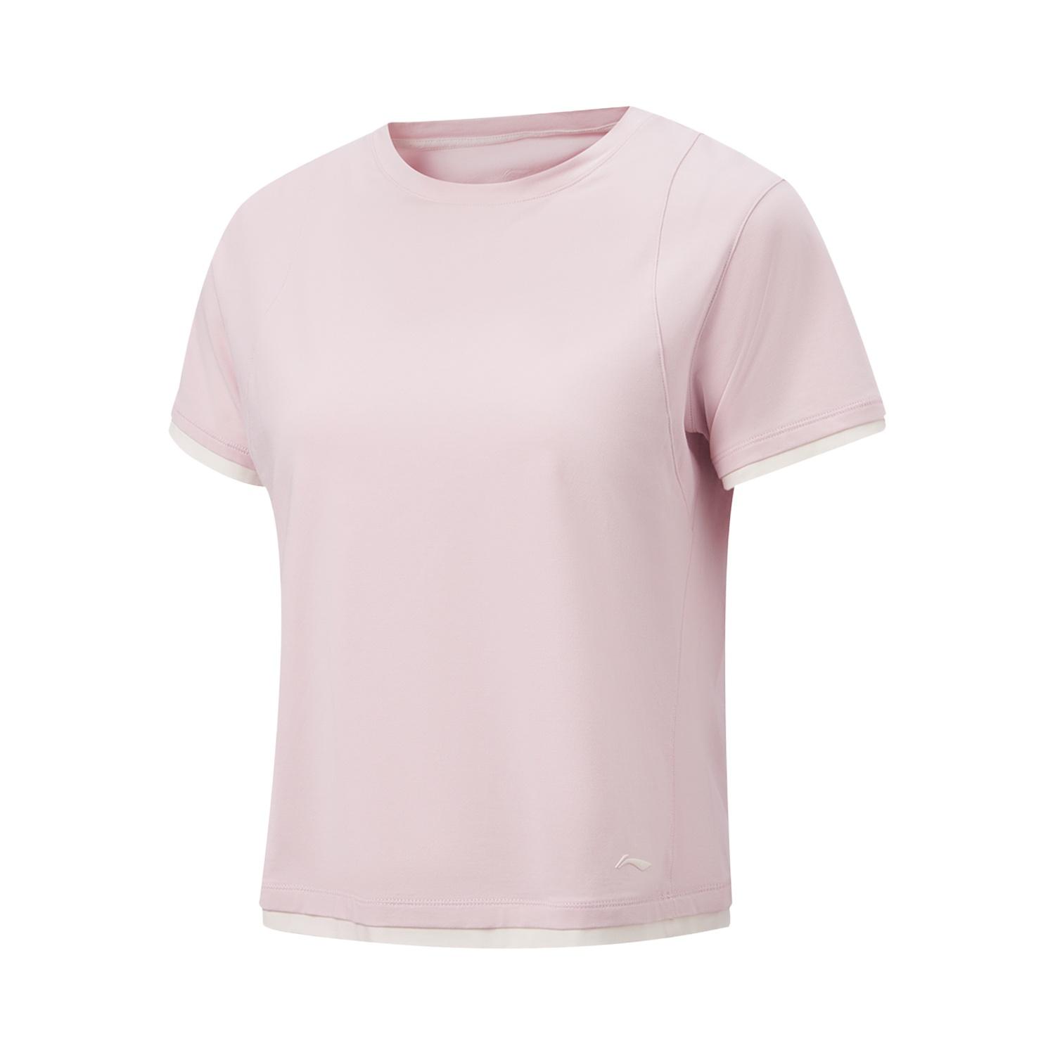 Женская футболка Li Ning Серия Фитнес Ледяное Ощущение Комфортная Влагоотводящая С Круглым Вырезом С Логотипом Женская Футболка ATSW182-3 XL