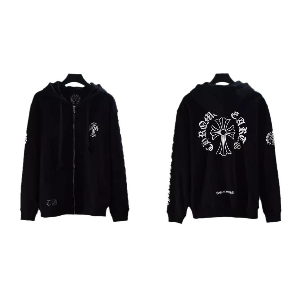 Vyšívaná mikina s křížem a podkovou pro muže a ženy - Podzimní oblečení