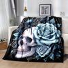 1pc Blue Rose and Spider Blanket  Cute Home Decor  Soft  Perfect Gift for Birthday or Christmas, Living Room, Travel, Camping