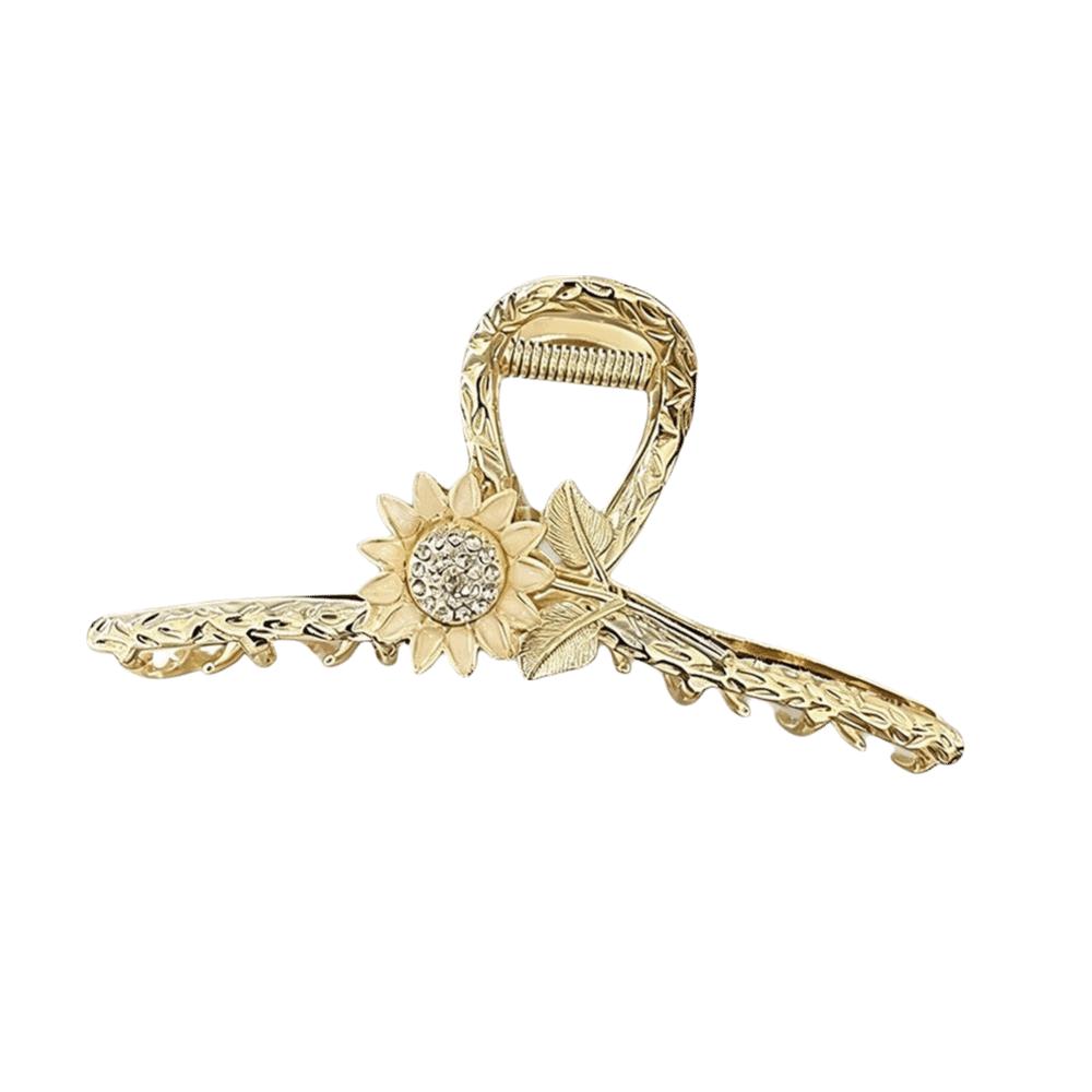 Hollow Design Hollow Hairpins Metal Material Rhinestones Flowers Hair Clips For Women