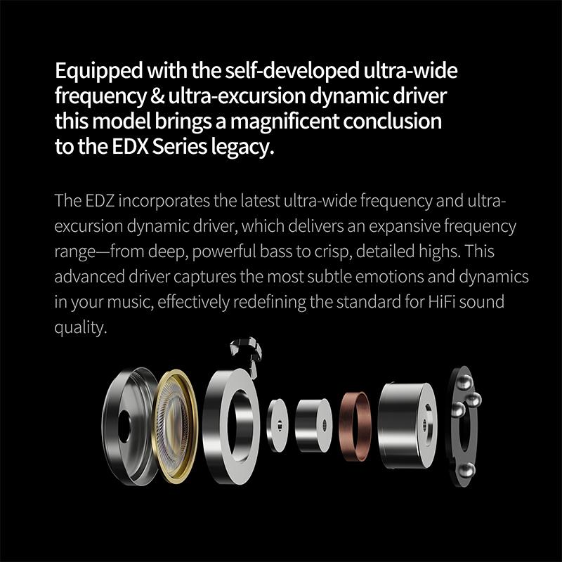 KZ EDZ Earphones Ultra Wide Frequency IEM Dual Damping Wired Headphones HiFi Bass Earbuds Gaming Headset With Mic PK EDX PRO X