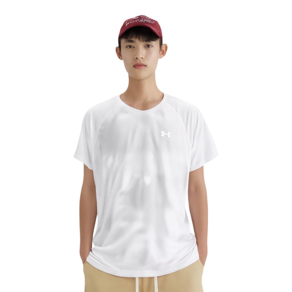 Under Armour Iso-Chill Series Tie-Dye Print Crew Neck Short Sleeve T-Shirt Men Tops White 1377882-100