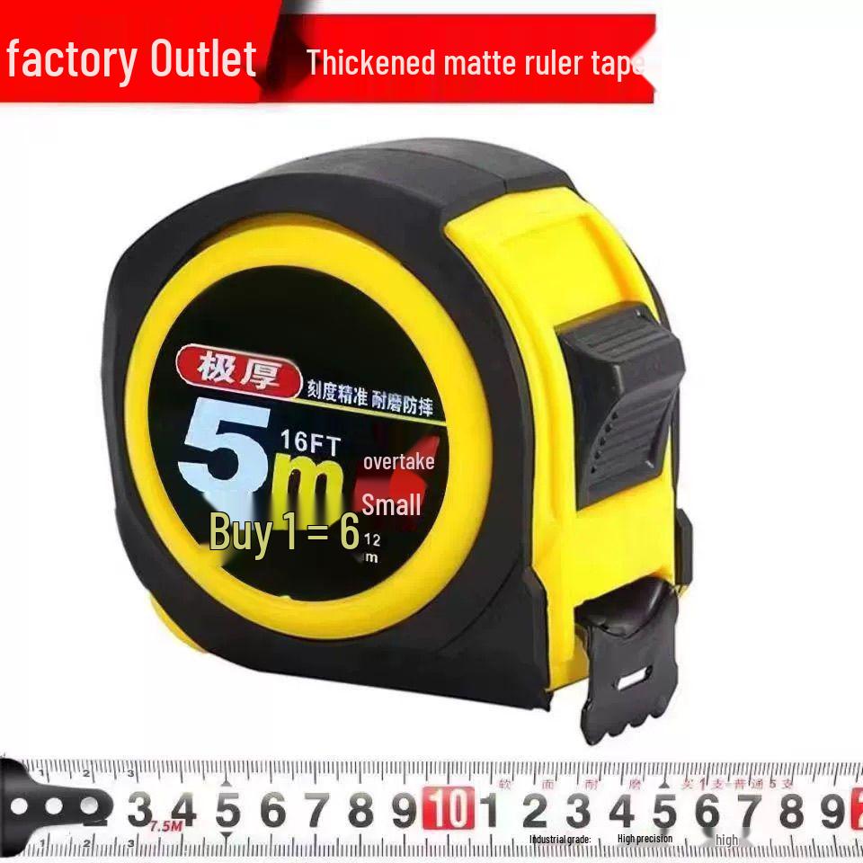 5m High-Precision Wear-Resistant Tape Measure with Rubberized Grip