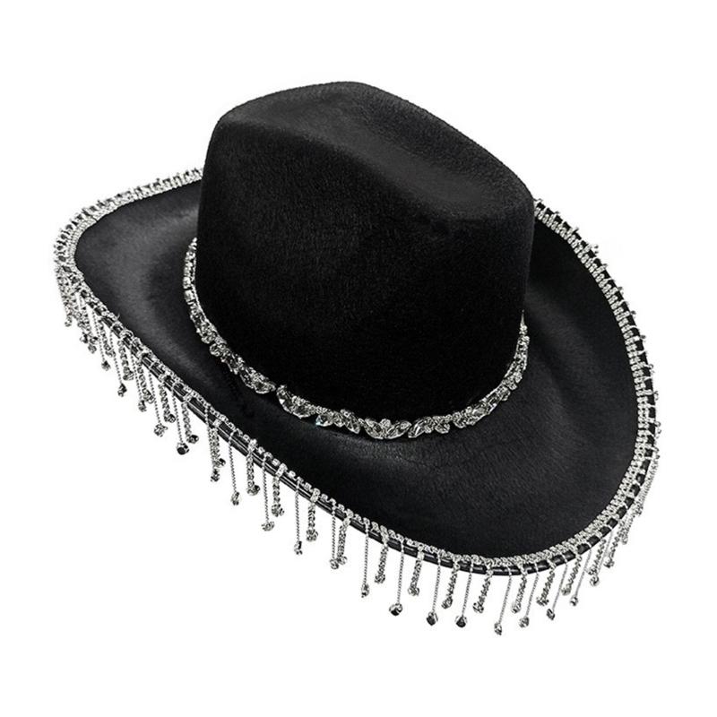 Western Cowboyhut Brillen für Brautparty Cowgirl Kopftuch Kostümset Damen Kopfbedeckung Nachtclub Halloween Outfit