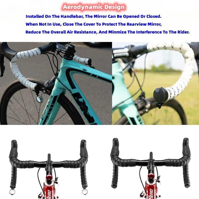 Lightweight Bicycle 1PC Rear View Convex Mirror Drop Bar Mount Acrylic Lens Back Sight Reflector Handlebar