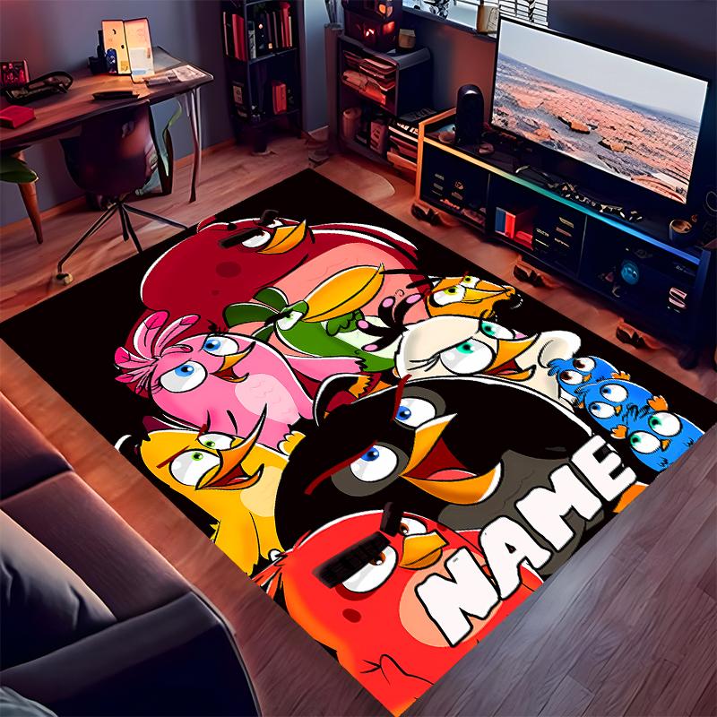 Custom personalization Angry Birds game Print Area Rug - Soft, Washable Non-Slip Indoor Mat,Living Room,Home&Office Decorative Rug