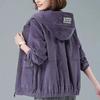 Short Corduroy Spring Coat Womens Autumn New Korean Loose Solid Hooded Jacket Fashion Casual Female Zipper Coat Tops