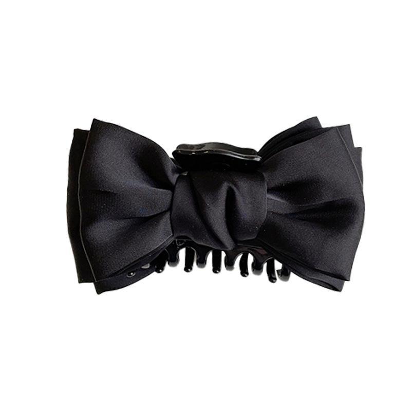 Solid Color Fashion Double-sided Bow Tie Grab Shark Clip Curly Hair Clip Back Head Headdress Hair Accessory Grab Clip Gifts