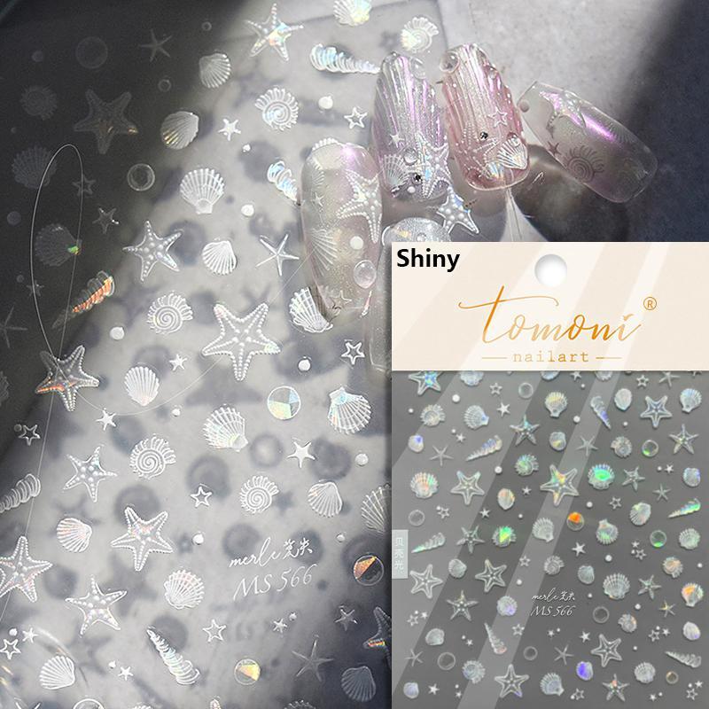 Summer Beach Ocean Shell Starfish Clams Conch Stars Sea Bubble Seasnail Nail Art Stickers DIY Manicure Decals Decoration