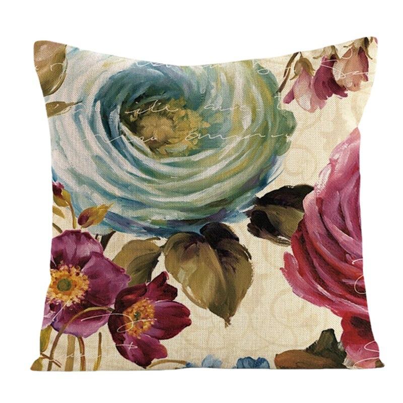 Retro Blumenmuster Kissenbezug mit kurzem Plüschdruck für Wohnzimmer Sofa Dekoration Kissenbezug Kissenbezüge