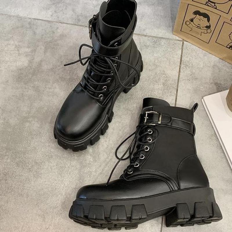 platform combat ankle boots