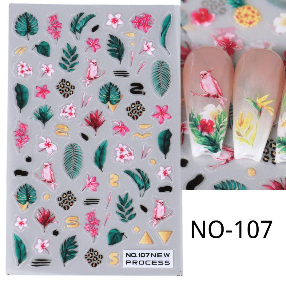 

1 шт. Розовые лепестки цветов 3D наклейки для ногтей Элегантный цветок Золотая линия края Геометрические дизайны Наклейки для нейл-арта Для акриловых ногтей DIY Весна Самоклеящиеся