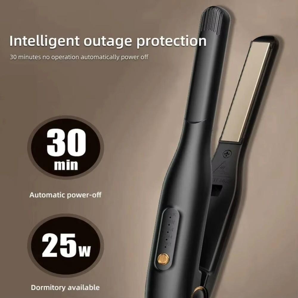 Auto Power-off 2 In 1 Hair Straightener Non-slip Handle Home Hair Curler  Travel