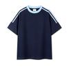 JIAOXIU Sporty Three-Stripe Patchwork T-Shirt