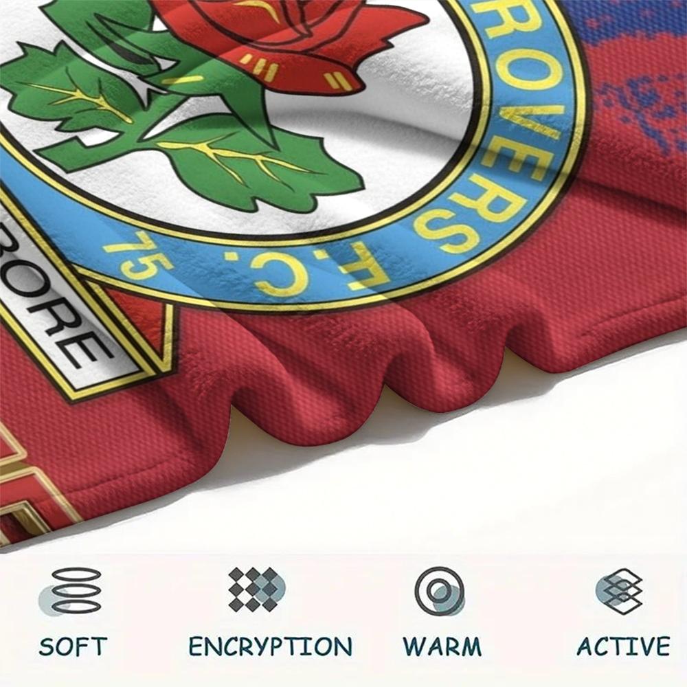 1PC Custom Name Blackburn Rovers Patterned Flannel Blanket Suitable For All Seasons for Home Decor Warmth and Comfort Gifts Holiday Present
