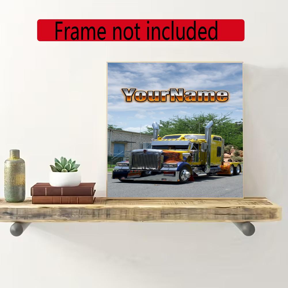 Kw Heavy Trucks Customize Your Name Diamond Painting Round Diamond Diy Frameless Holiday Artwork Suitable For Home Office Wall Decoration