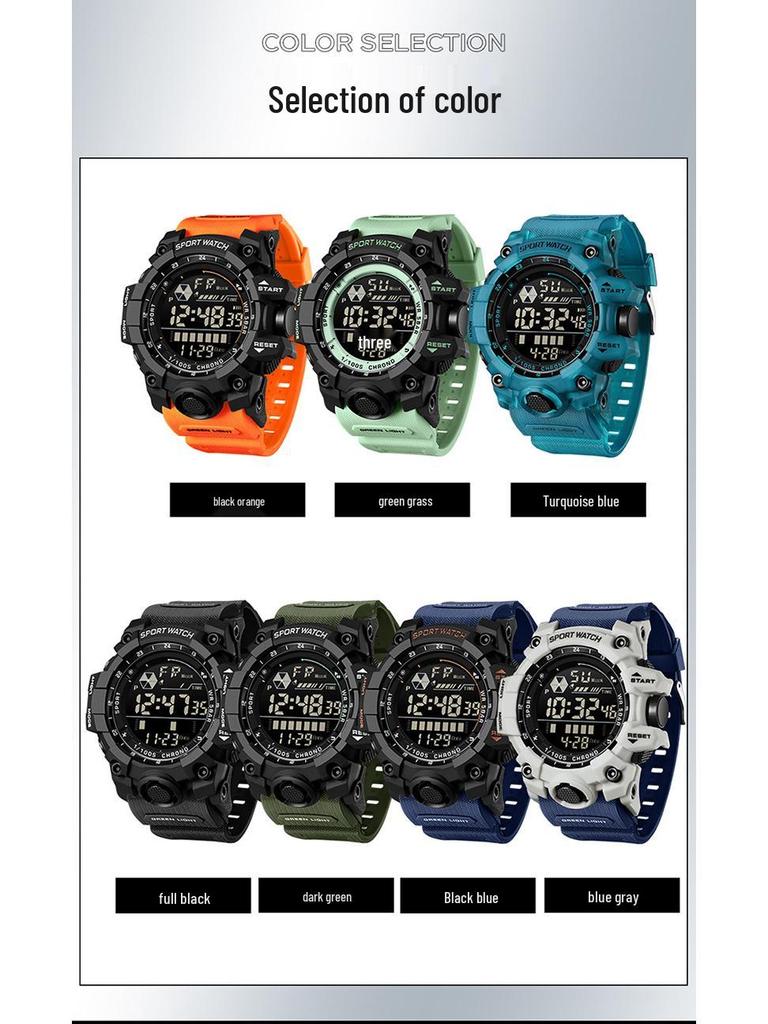 Sanda Multifunktionale Wasserdichte Sportuhr mit Alarm & Modischer Einzelanzeige für Studenten.