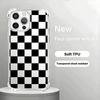 Black and White Checkerboard Classic Phone Case Suitable for iPhone 17 16 15 14 13 12 11 Pro/Max/Plus Anti Drop and Shockproof