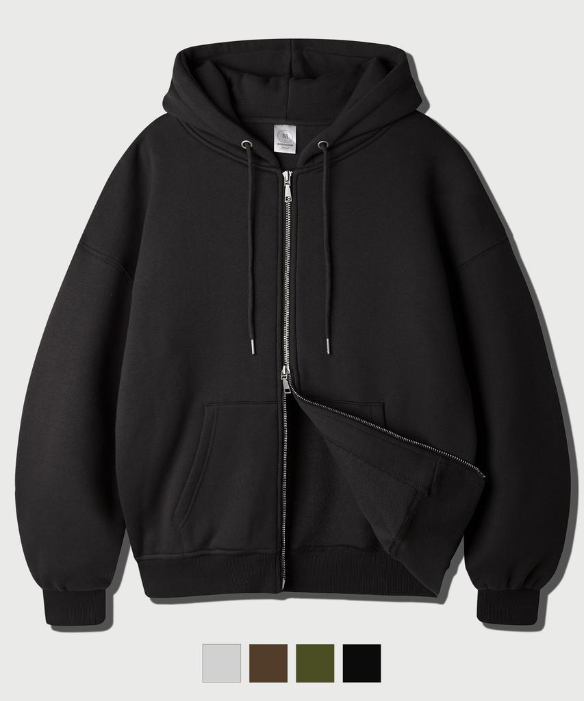 Jemut Netro Oversized Zip-Up Hoodie Black Ishd2682
