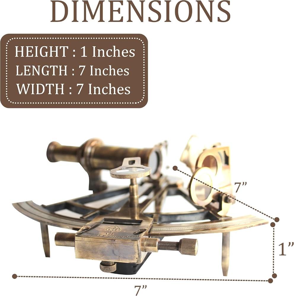 SELTENER NEUER Messing Sextant Nautischer Messing Sextant Funktionstüchtig Marine Vintage/Kiste