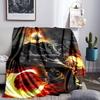 Ghost-Rider On Fire Throws Blanket Flannel Blankets Plush for Couch Bed Gifts for Men Women Travel picnic blanket Christmas fan gifts