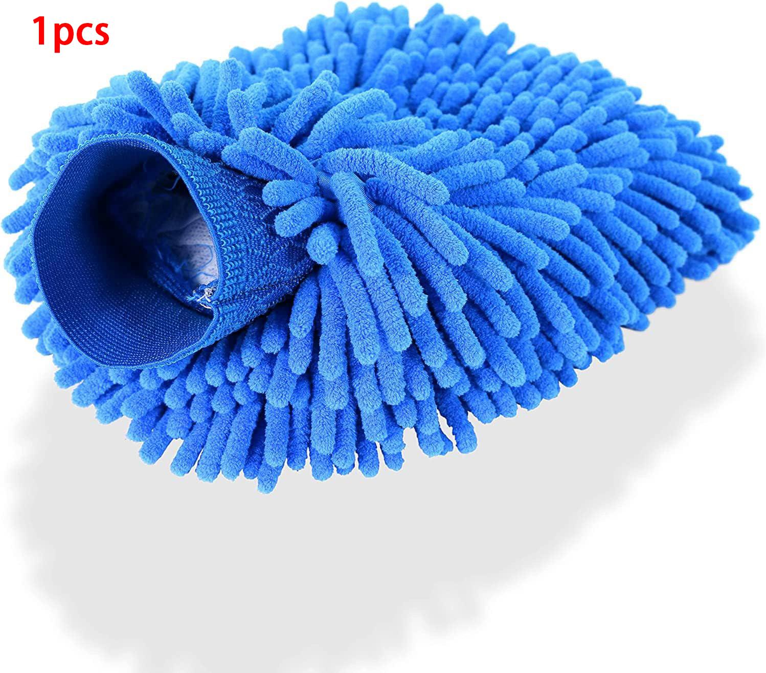 1/2PCS Chenille Plush Gloves for Car Cleaning Thickened Doublesided Car Cleaning Tools Ultrafine Fiber Car Washing Gloves