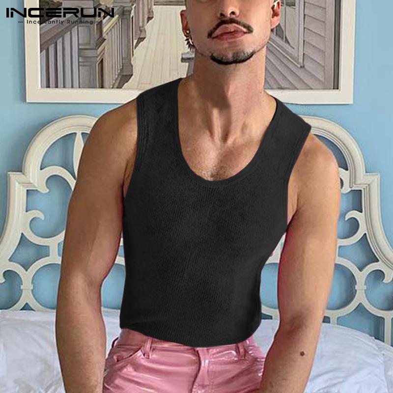 

INCERUN Sumemr Мужской вязаный жилет Tee Slim Fit Outfit Танк Топы