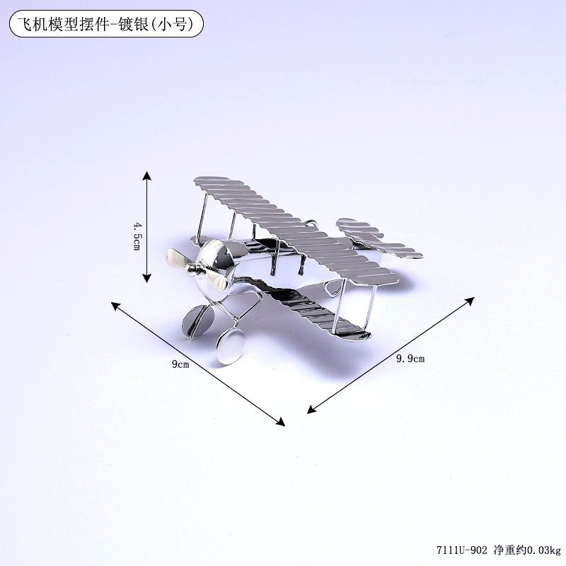 Vintage Iron Aircraft Model Decoration American Simulation Electroplating Aircraft Living Room TV Cabinet Bookshelf Decoration