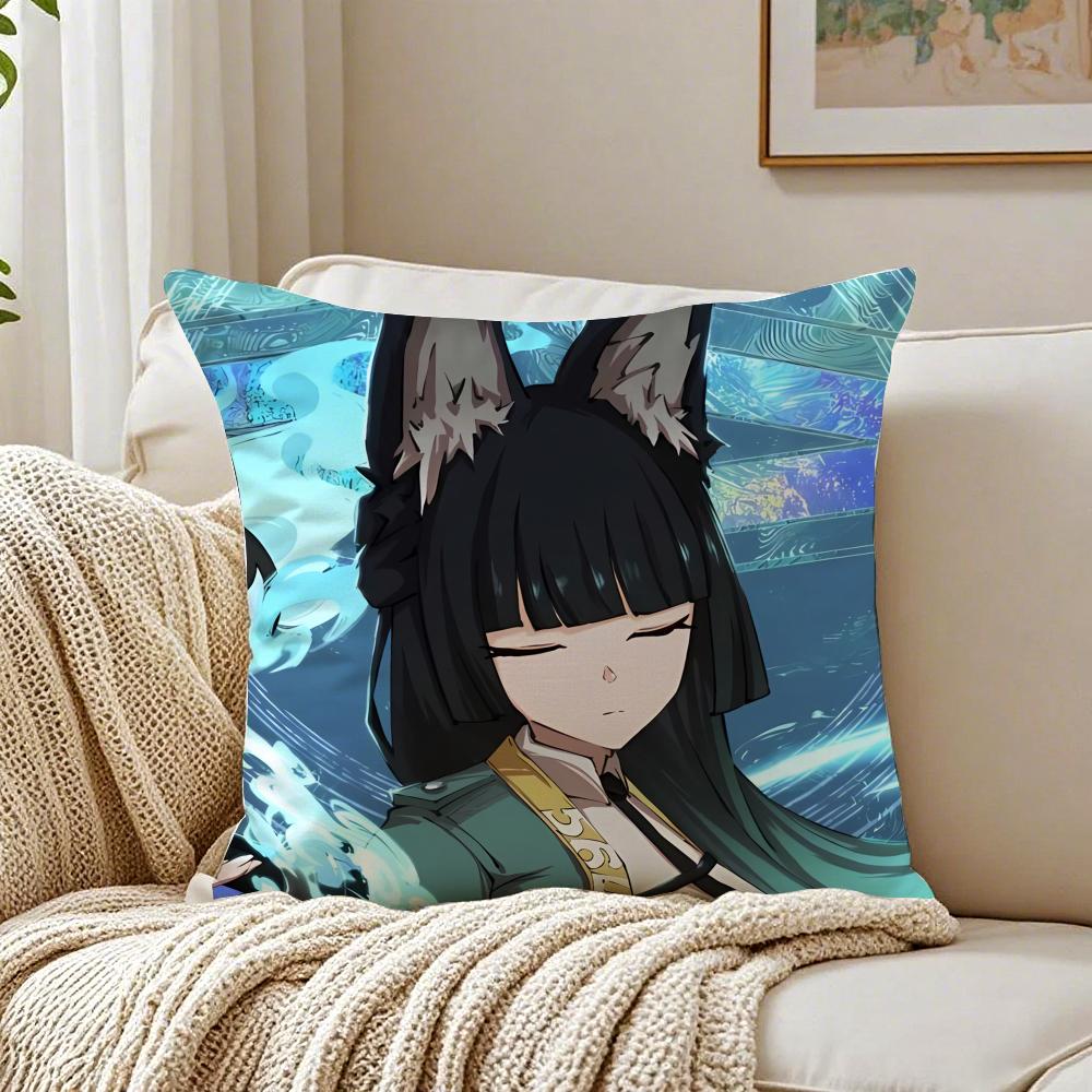Futuristic Action Chinese Game ZZenless Zone Zero Cushion Cover Pillowcase Antidustmite living Room Sofa Decor Cushion Room