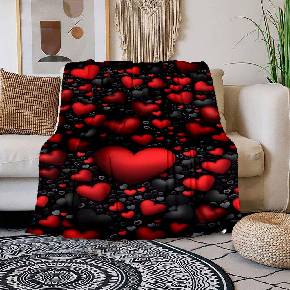 

Love in Motion: Heart-Themed Phone Case Cover Blanket Flannel Throw Blanket for Sofa, Bed, Travel, Camping, Office, Couch, Chair, And Bed G 150x180cm
