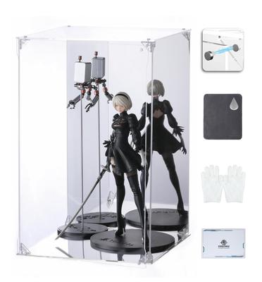 COOLTAKU Figur UV Sockel Rückseite Magnetisch Magnet Vorderseite Sammlung Mehr Zusammengebaut Acryl Display Flecken Reinigungstuch Inklusive 25 x Tiefe 25 x Höhe