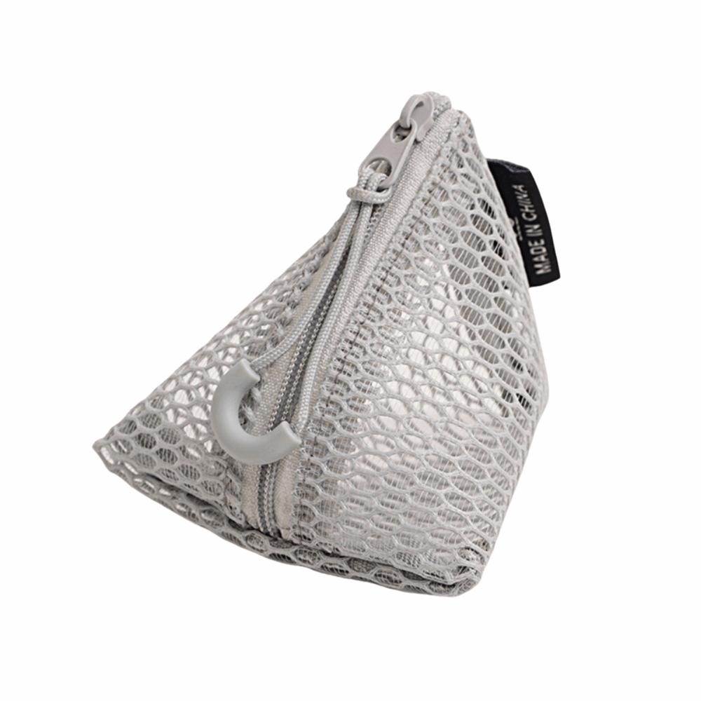 Clear Visible Mesh Storage Pouch Organizer Triangle Design Mini Coin Purse New Mesh Bag Travel Use