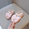 Girls Crystal Beach Sandals with Pearls Beading Fashion 2025 Summer Brand New Kids Bow-knot Sandals with Rhinestone Princess Hot
