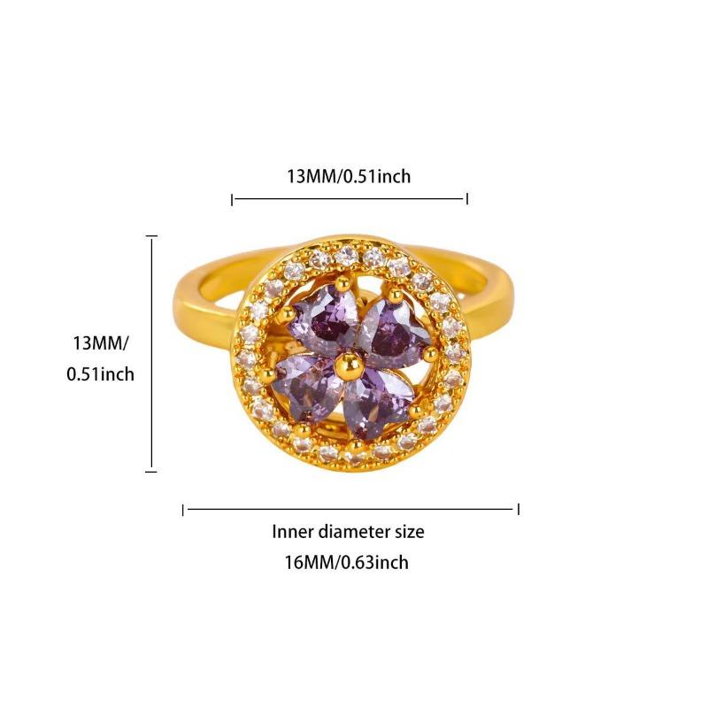 New Hot-selling Rotatable Sunflower Ring Women's Creative Ring Anti-stress and Anxiety Women's Jewelry