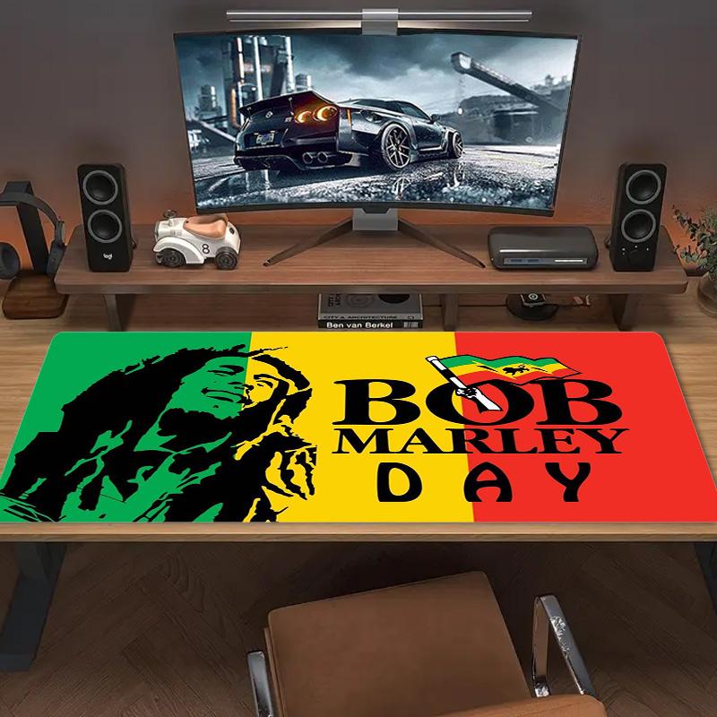 Bob Marley Poster Farbe Mauspads Großes Gaming Tischkissen Rutschfestes Laptop Tablet Großes Mauspads XXL Matte Mini PC Spielmatte Mit Verriegeltem Rand