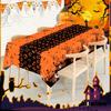 Horror Pumpkin Pattern Plastic Table Covers 6Pcs Waterproof Easy Cleaning Party Table Covers For Halloween Parties