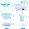 Foldable Electric Kettle 600ML, Portable Travel Kettle for Tea Coffee, Includes Bowl & Cups, Food Grade Silicone, 110V
