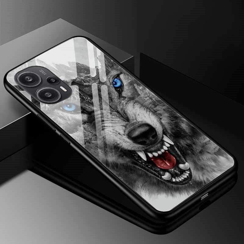 Tempered Glass Phone Case For Xiaomi Poco F5 5G F5Pro Cover Poco F5 Pro Redmi Note 12S 12C 12 4G Luxury Hard Back Bumper PocoF5