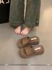 Small Person Increases Height, Thick-soled Cool Slippers, Women's Shoes Wear Summer Muffin Soles, Sandals Are Versatile, and Black One-word Drag Shoe