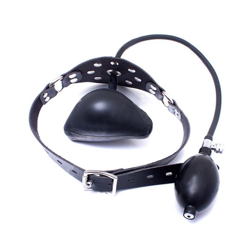 Nature Latex Inflatable Expansion Anti-Spit Mouth Gag Ball for Restraints Fetish Adult Toy
