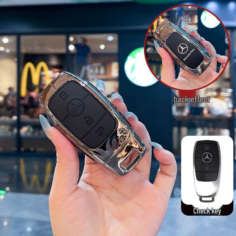 Mercedes Car Key Case for C300L/E260L, GLA200L, GLC/GLE350, GLB220L Modelle – Men's Buckle Bag.