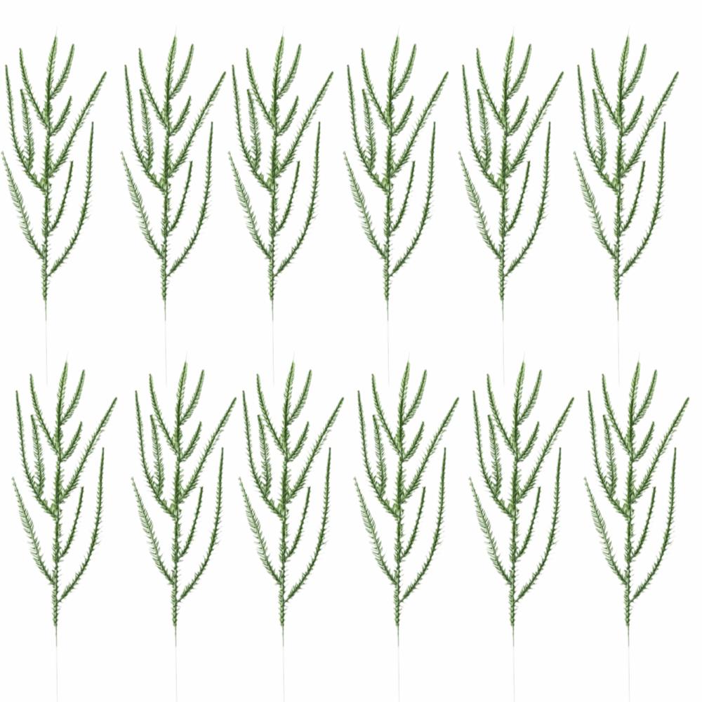12pcs Plastic Plant Artificial Pine Branches Flower Arrangement Accessories  Home Decoration