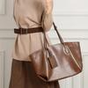 Top Layer Vegetable Tanned Leather Large Capacity Tote Bag Women'S Premium Texture Commuter Shoulder Bag Large Bag