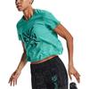 Under Armour T-shirt Crop Casual a Maniche Corte Larghe da Donna top Verde Chiaro 1370368-369