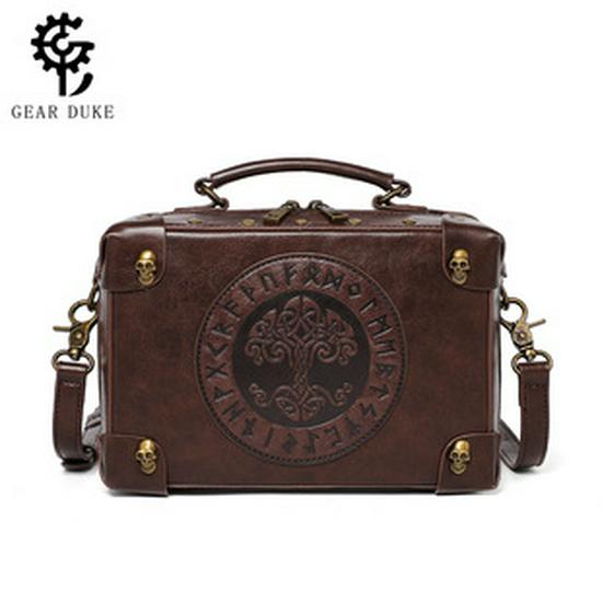 Gothic Skull Embroidery Women's Large Capacity Backpack & Handbag