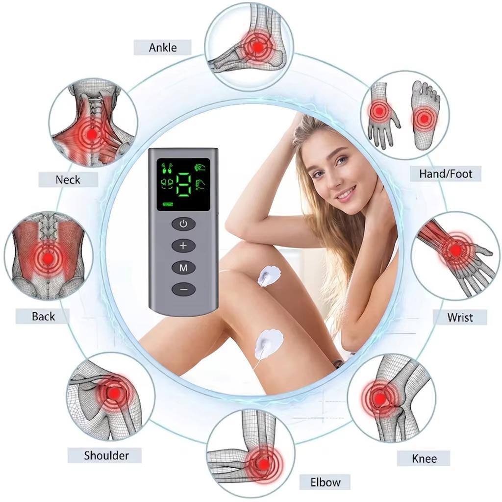 TENS EMS Massage Gloves 4 Mode 9 Level Hand Muscle Relaxation Device Beauty Spa Wellness Tool USB Rechargeable Silver Fiber