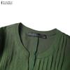 ZANZEA Women Casual V-Neck Solid Color Long Sleeve Loose Dress