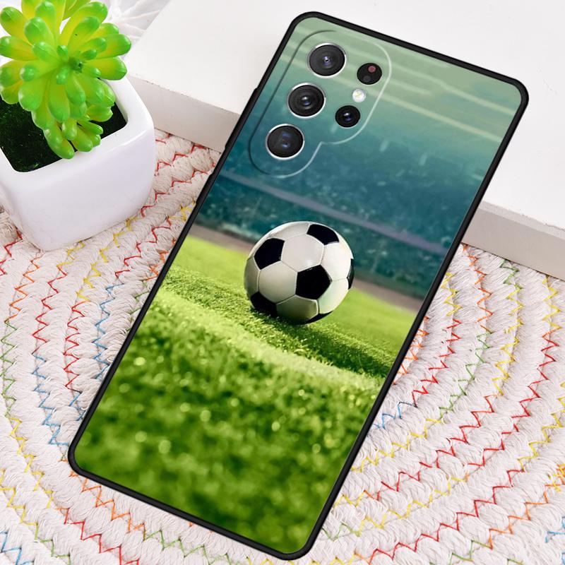 Fire Football Soccer Ball Soft Phone Case for Samsung Galaxy Note 10 Pro S26 Ultra S23 S24 FE S25 S21 S22 PLUS Shockproof Cove