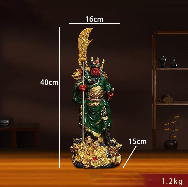 Fortune Guan Gong Sculpture Resin Ornaments Crafts Home Bookshelf Figurines Decoration Store Office Desk Statue Accessories Item