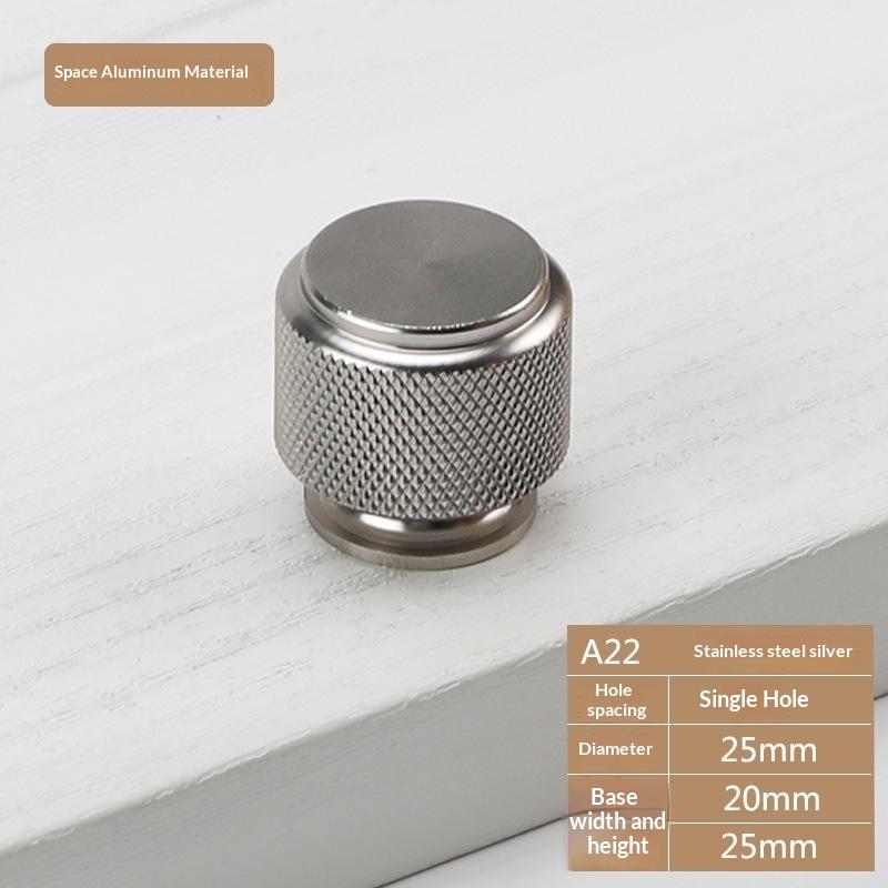 Home Decoration Silver Aluminum Single Hole Handle Modern Wardrobe Drawer Round Knob Kitchen Cabinet Furniture Small Door Handle